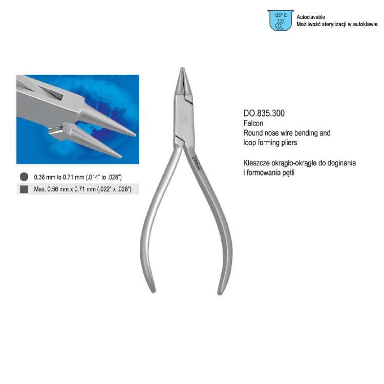 Pliers wire bending round nose Falcon – oficiali Falcon Medical produkto nuotrauka