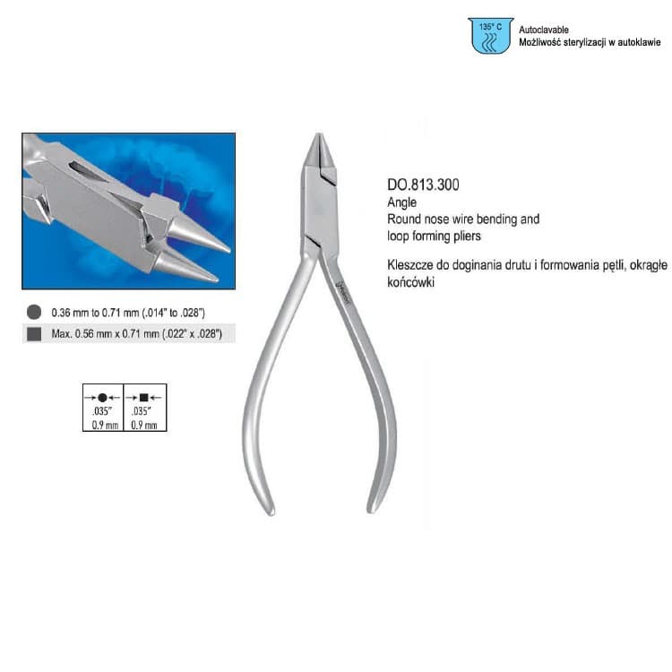 Pliers wire bending Angle round/round – oficiali Falcon Medical produkto nuotrauka