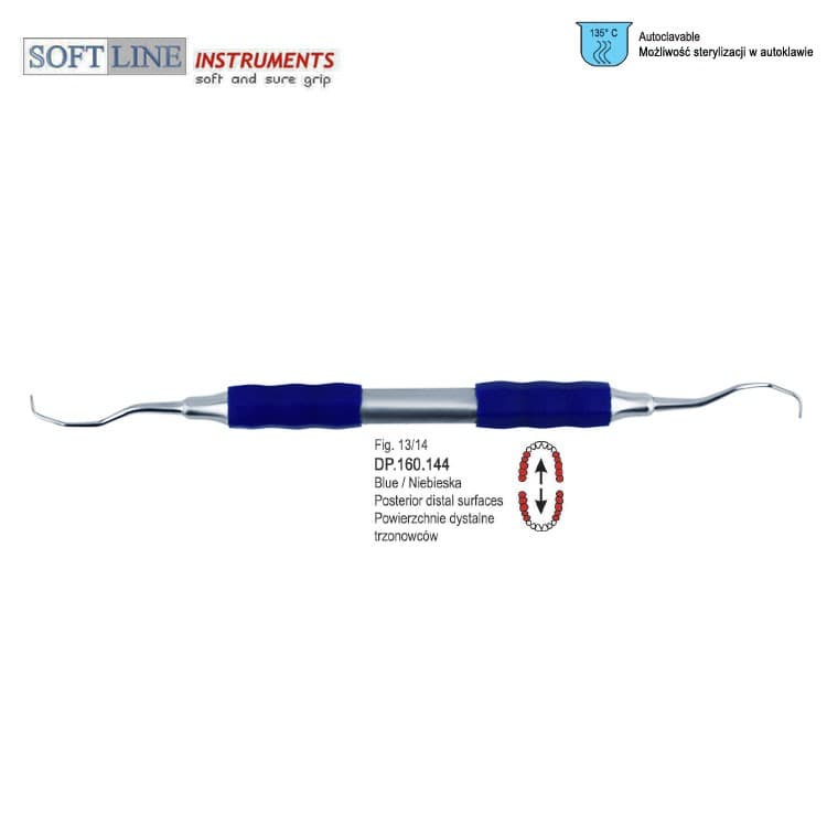 Soft-Line Curette Gracey de fig. 13/14 (Light Blue) – oficiali Falcon Medical produkto nuotrauka