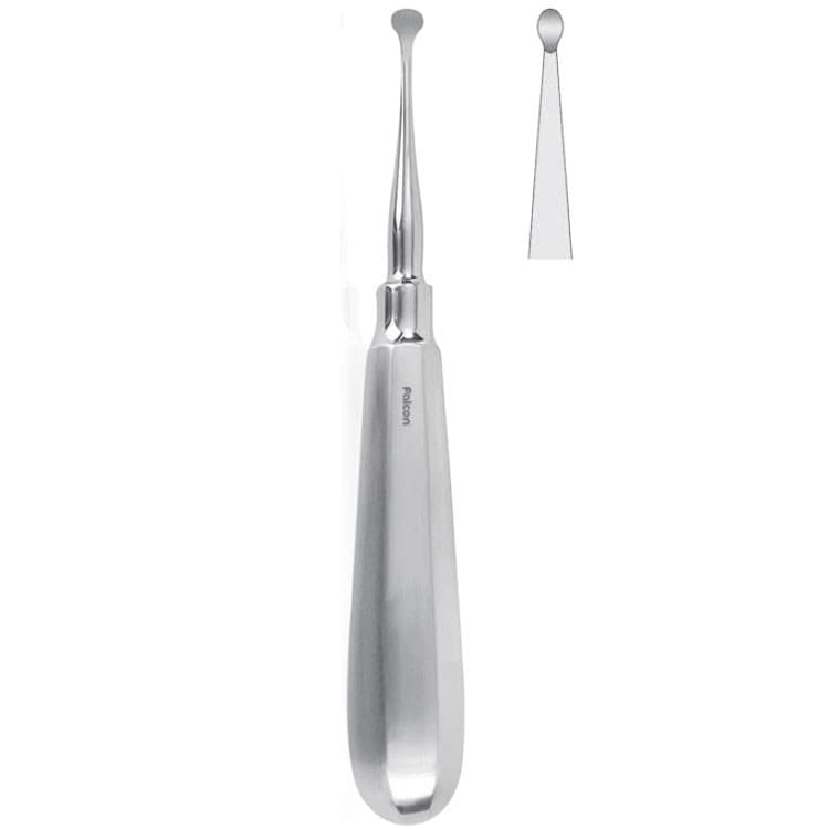 Bone curette se Molt hollow handle ø 4.3mm fig. 2, 165mm – oficiali Falcon Medical produkto nuotrauka