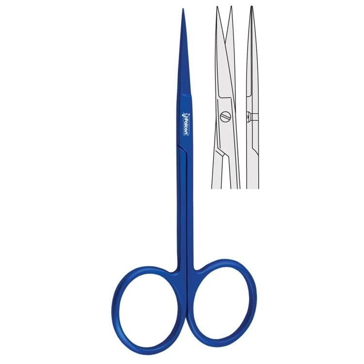 Titanium Scissors Iris straight 115mm – oficiali Falcon Medical produkto nuotrauka
