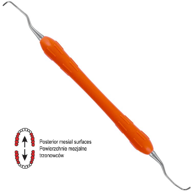 Easy-Color Curette Gracey rigid de fig. 11/12 (Orange) – oficiali Falcon Medical produkto nuotrauka