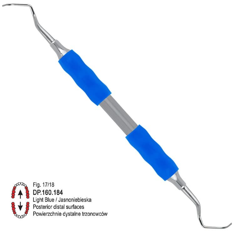 Soft-Line Curette Gracey de fig. 17/18 (Blue) – oficiali Falcon Medical produkto nuotrauka