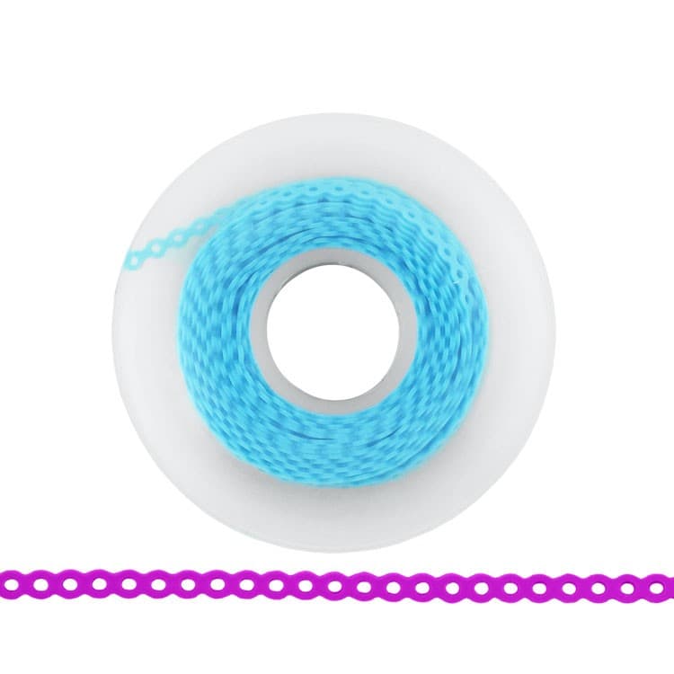 ElastoMax Uno elastomeric chain, closed sky blue (4.5m spool) – oficiali Falcon Medical produkto nuotrauka