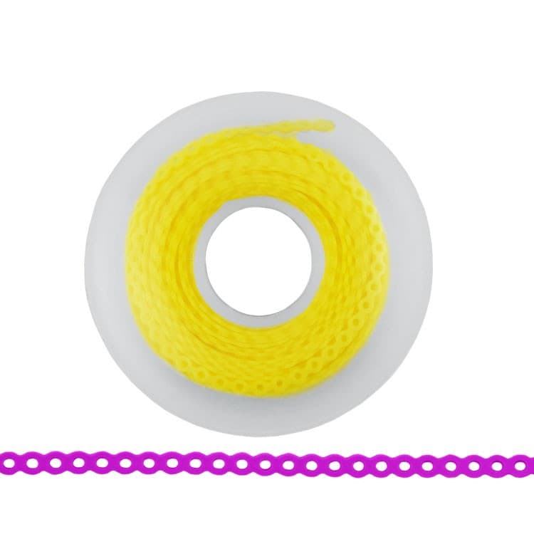 ElastoMax Uno elastomeric chain, closed yellow (4.5m spool) – oficiali Falcon Medical produkto nuotrauka