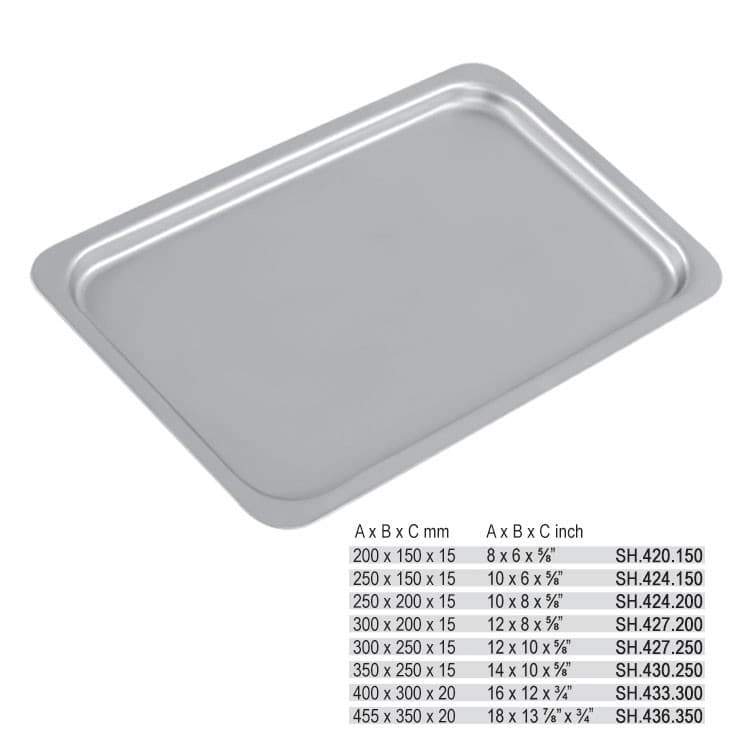 Mayo tray 250 x 150 x 15mm – oficiali Falcon Medical produkto nuotrauka