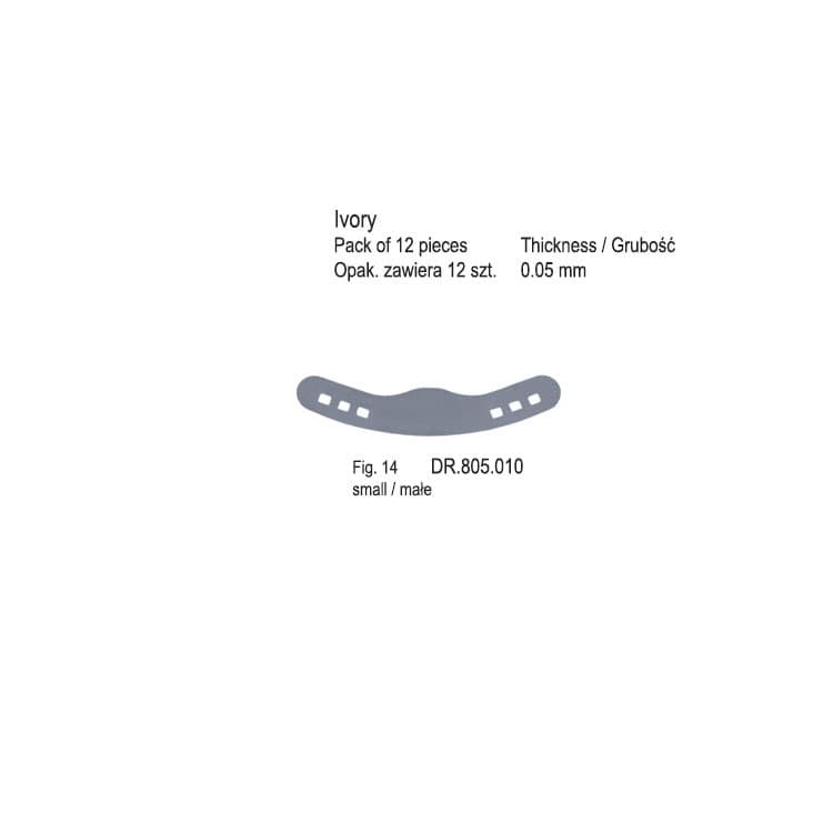 Matrix Bands Ivory fig. 14 (Pack of 12 pieces) – oficiali Falcon Medical produkto nuotrauka