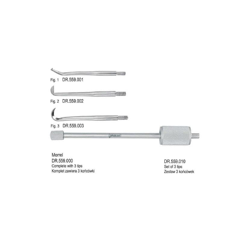 Manual crown remover Morrel, complete set – oficiali Falcon Medical produkto nuotrauka