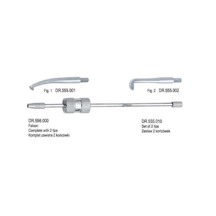 Manual crown remover single ended, complete set – oficiali Falcon Medical produkto nuotrauka
