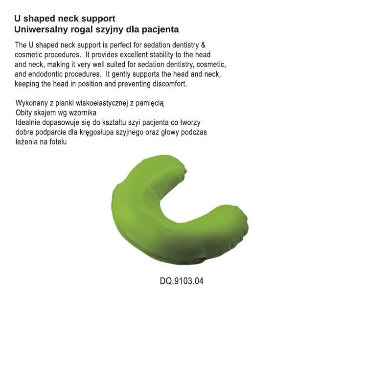 U Shaped Neck support for sedation dentistry green – oficiali Falcon Medical produkto nuotrauka