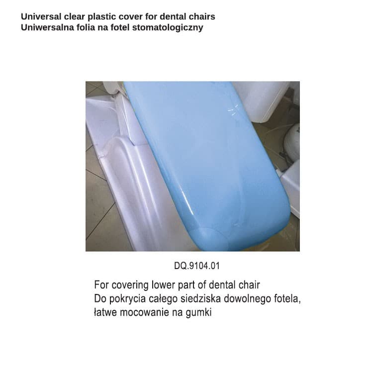 Universal clear plastic cover for dental chair medium 73cm – oficiali Falcon Medical produkto nuotrauka