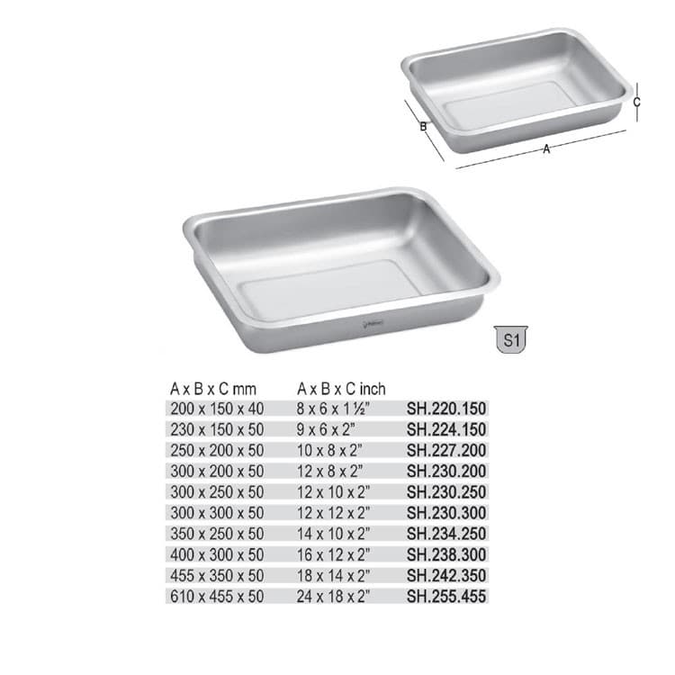 Instruments tray deep model 400 x 300 x 50mm – oficiali Falcon Medical produkto nuotrauka