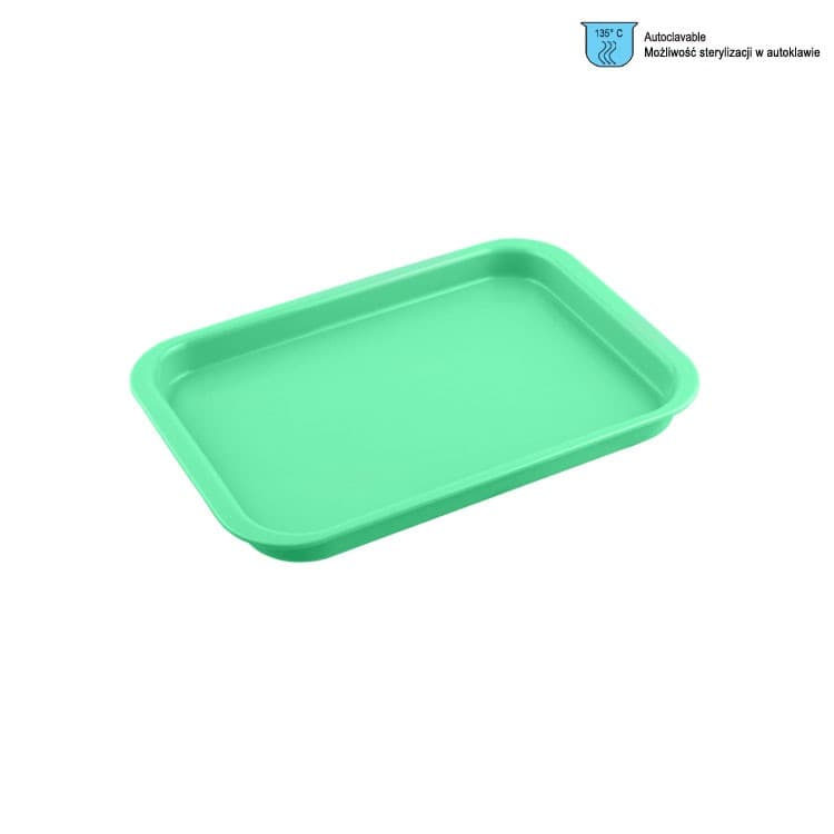 Instrument Tray plastic 240x165x20mm mini green – oficiali Falcon Medical produkto nuotrauka