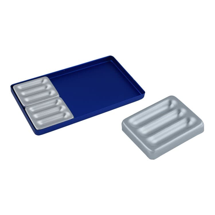 Tray insert aluminum fig 1 59x49x10mm – oficiali Falcon Medical produkto nuotrauka
