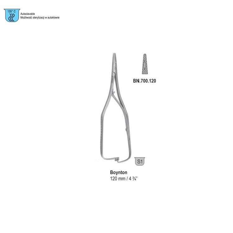 Needle holder Boynton straight 120mm – oficiali Falcon Medical produkto nuotrauka