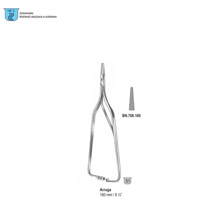 Needle holder Arruga straight 160mm – oficiali Falcon Medical produkto nuotrauka