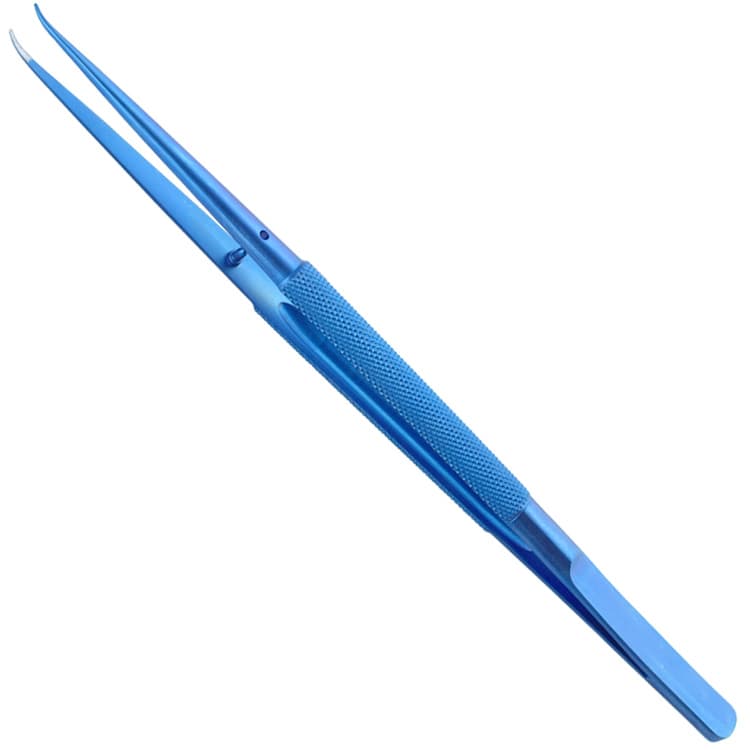 Titanium Micro forceps curved 180mm – oficiali Falcon Medical produkto nuotrauka