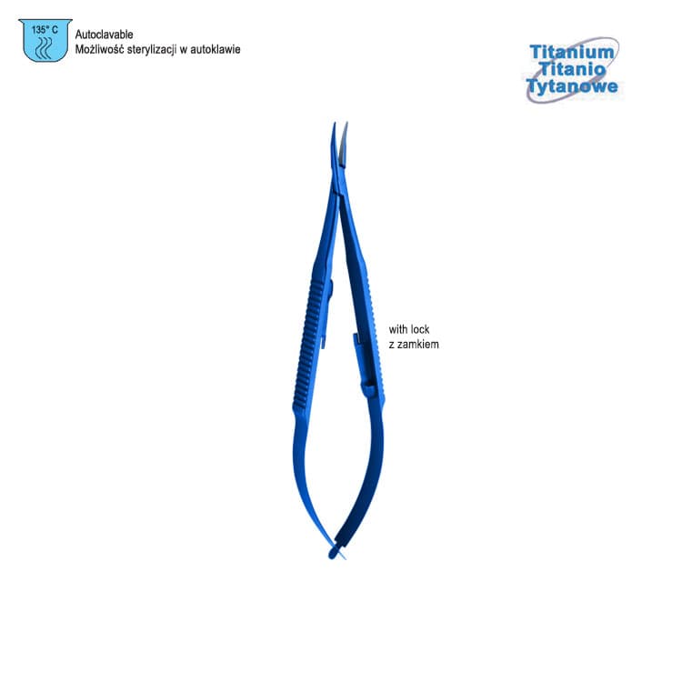Titanium Needle holder Azar curved 9mm 115mm – oficiali Falcon Medical produkto nuotrauka