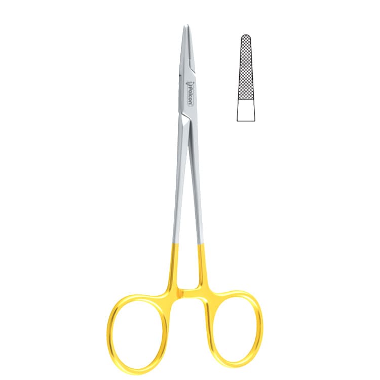 Falcon-Grip Needle holder Halsey 130mm TC – oficiali Falcon Medical produkto nuotrauka