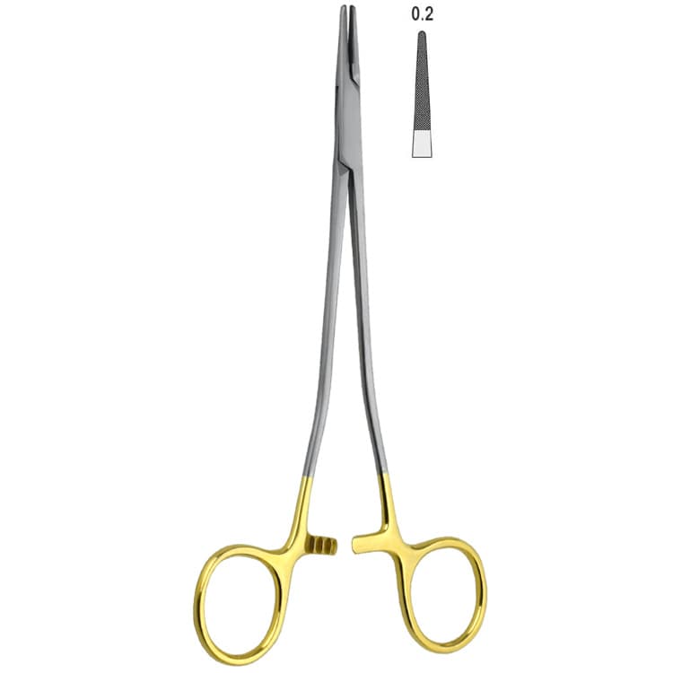 Falcon-Grip Needle holder Falcon-Micro Vascular 140mm TC – oficiali Falcon Medical produkto nuotrauka