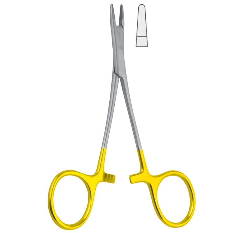 Falcon-Grip Needle holder with scissors Mini Olsen-Hegar 120mm TC – oficiali Falcon Medical produkto nuotrauka