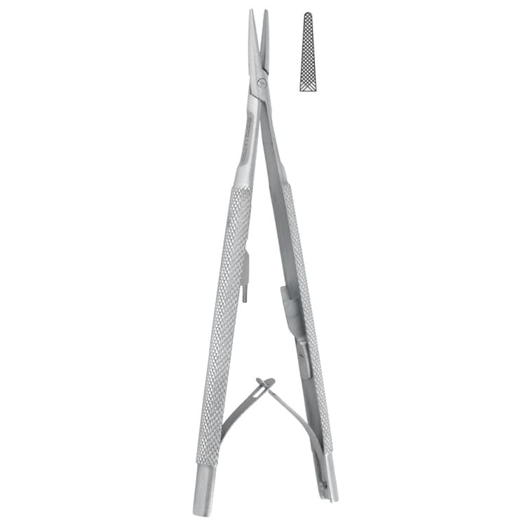 Needle holder Castroviejo straight round handles 130mm – oficiali Falcon Medical produkto nuotrauka