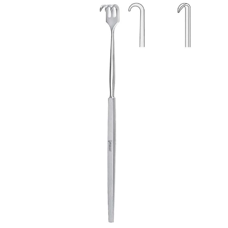 Retractor Falcon 1-prong semi-sharp 160mm – oficiali Falcon Medical produkto nuotrauka
