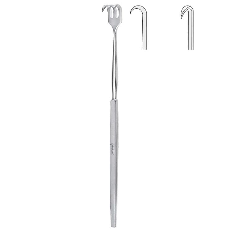 Retractor Falcon 1-prong sharp 160mm – oficiali Falcon Medical produkto nuotrauka