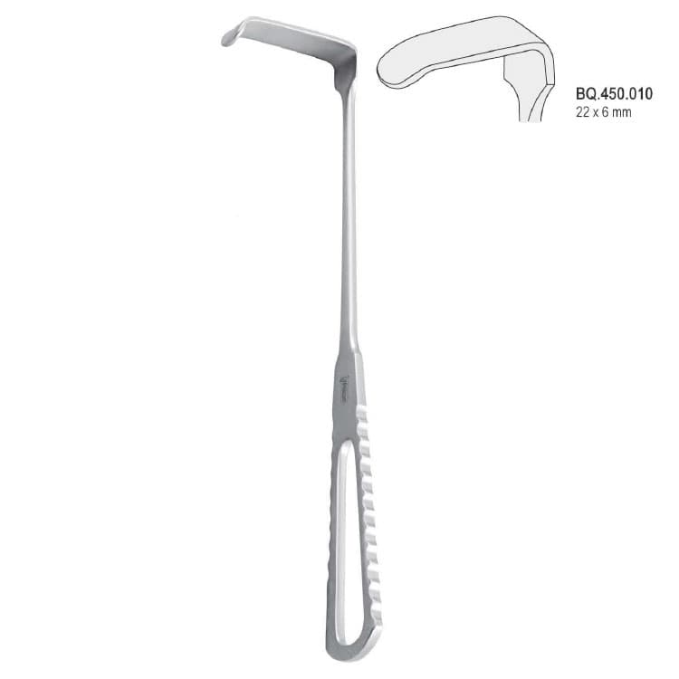 Retractor Langenbeck-English Pattern 22x6mm, 220mm – oficiali Falcon Medical produkto nuotrauka