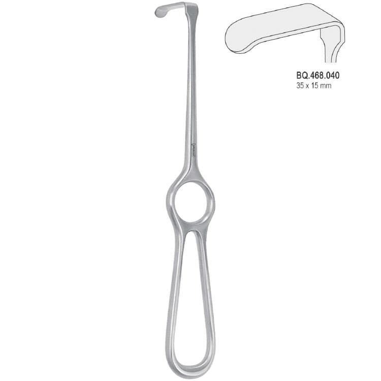 Retractor Kocher-Langenbeck 35x15mm, 215mm – oficiali Falcon Medical produkto nuotrauka