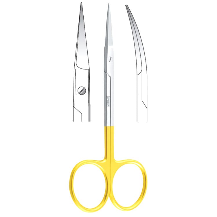 Falcon-Cut scissors Iris curved 115mm – oficiali Falcon Medical produkto nuotrauka