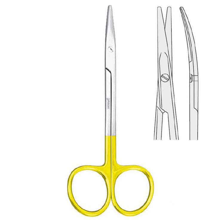Falcon-Cut scissors strabismus Falcon curved 115mm – oficiali Falcon Medical produkto nuotrauka
