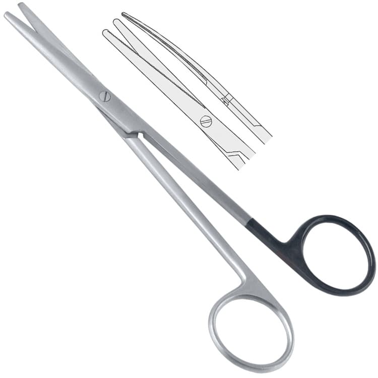 Scissors Metzenbaum curved 145mm one blade serrated – oficiali Falcon Medical produkto nuotrauka