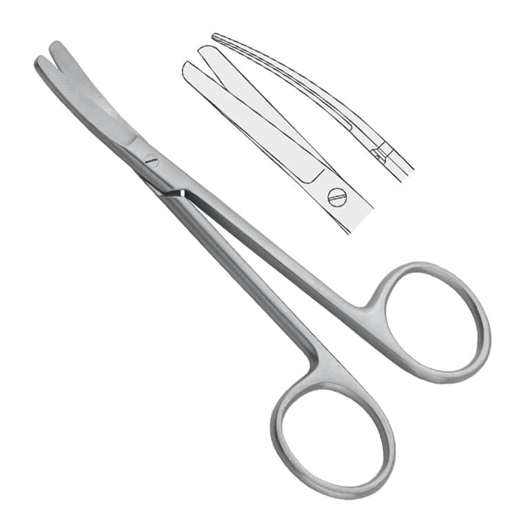 Scissors Wagner blunt/blunt curved 120mm – oficiali Falcon Medical produkto nuotrauka
