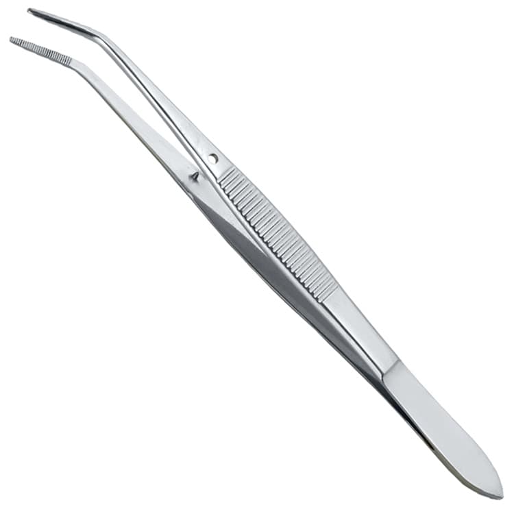 Deluxe Tweezers Perry angled 130mm – oficiali Falcon Medical produkto nuotrauka