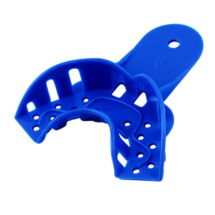 Singly Disposable Impression trays dark blue partial anterior lower fig. 9 (Pack of 25 pieces) – oficiali Falcon Medical produkto nuotrauka