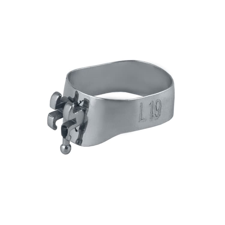 Sure-Fit 1st Premolar/Bicuspid band plain with weldable mini Roth bracket .022″ lower left – oficiali Falcon Medical produkto nuotrauka