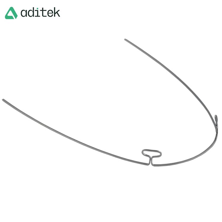 SS retraction archwire T- loop lower 24mm, .016″ x .022″ (Pack of 10 pieces) – oficiali Falcon Medical produkto nuotrauka
