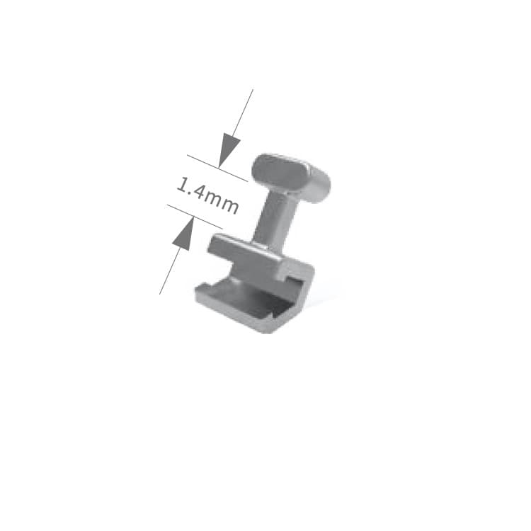 Crimpable ball hooks universal .022″, 1.4mm short (Pack of 10 pieces) – oficiali Falcon Medical produkto nuotrauka
