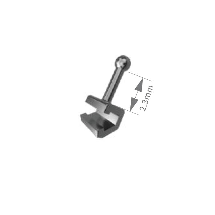 Crimpable ball hooks universal .022″, 2.3mm medium (Pack of 10 pieces) – oficiali Falcon Medical produkto nuotrauka