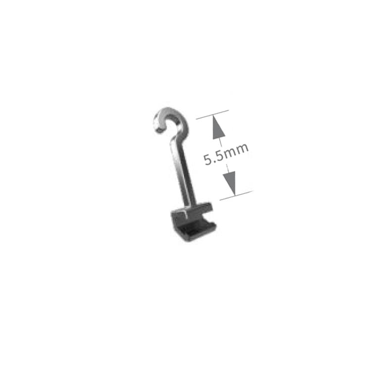 Crimpable hooks right .022″x.025”, 5.5mm (Pack of 10 pieces) – oficiali Falcon Medical produkto nuotrauka