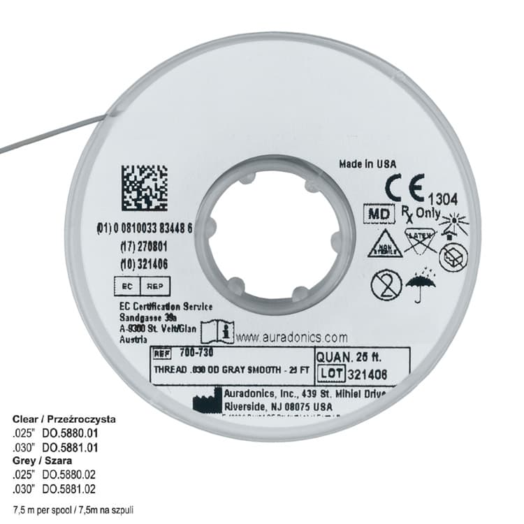 ElastoMax thread solid round clear .030″ (7.5 m spool) – oficiali Falcon Medical produkto nuotrauka
