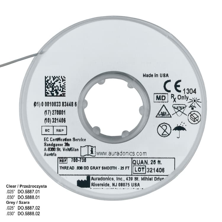 ElastoMax thread hollow round clear .030″ (7.5 m spool) – oficiali Falcon Medical produkto nuotrauka