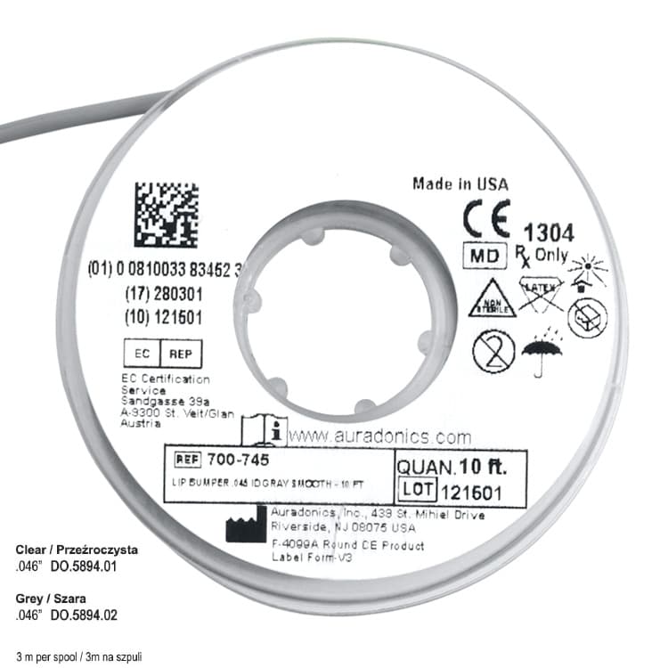 ElastoMax lip bumper sleeve clear .046″ (3 m spool) – oficiali Falcon Medical produkto nuotrauka