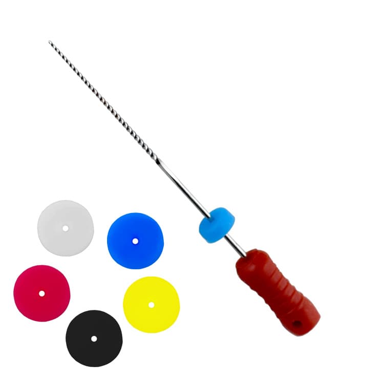 Silicone radiopaque endo stoppers round, red (100 pieces) – oficiali Falcon Medical produkto nuotrauka