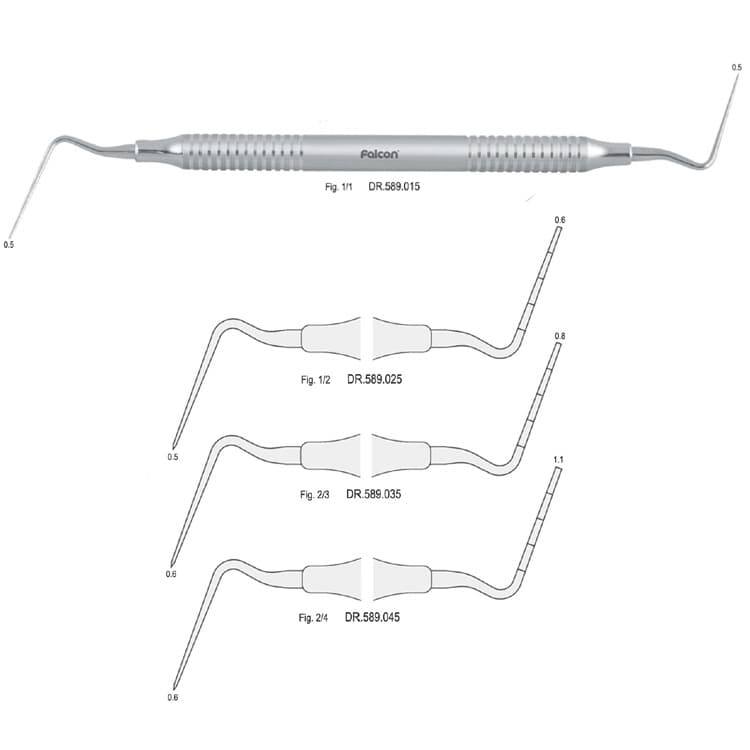 Classic-Lite Endodontic Heat carrier / Plugger set of 4 – oficiali Falcon Medical produkto nuotrauka