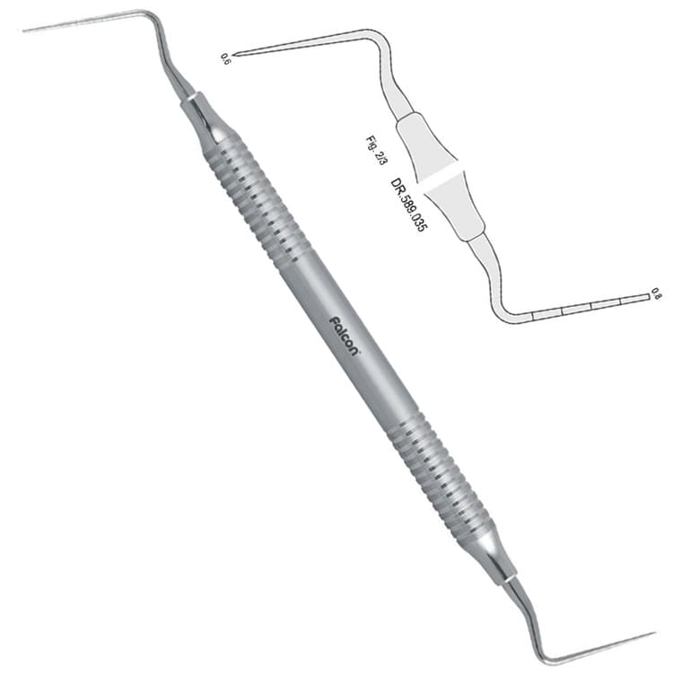 Classic-Lite Endodontic Heat carrier / Plugger, ø 0.6mm – ø 0.8mm, fig. 2/3 – oficiali Falcon Medical produkto nuotrauka