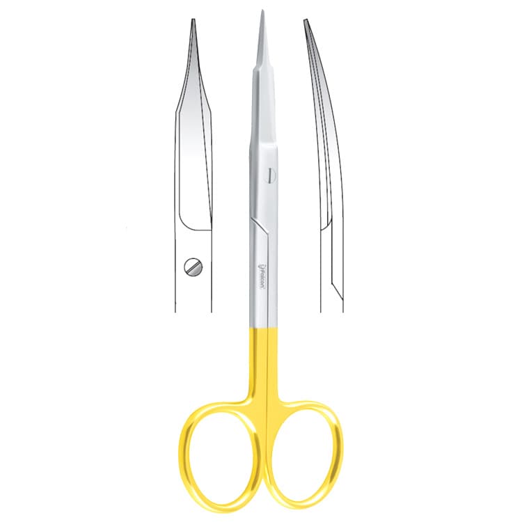 Falcon-Cut scissors Goldman-Fox curved 130mm – oficiali Falcon Medical produkto nuotrauka