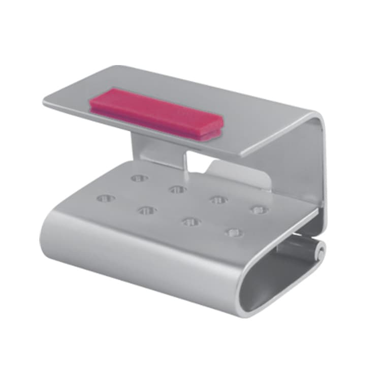 SELF-LOCK Bur stand for 8 CA/RA burs, red – oficiali Falcon Medical produkto nuotrauka