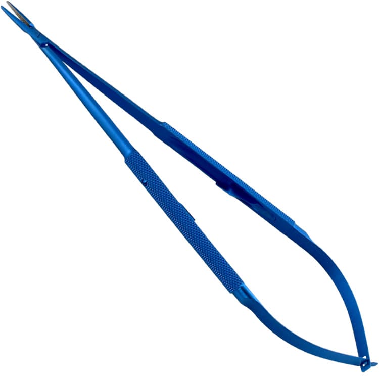 Titanium micro Needle holder round handle straight 145mm – oficiali Falcon Medical produkto nuotrauka